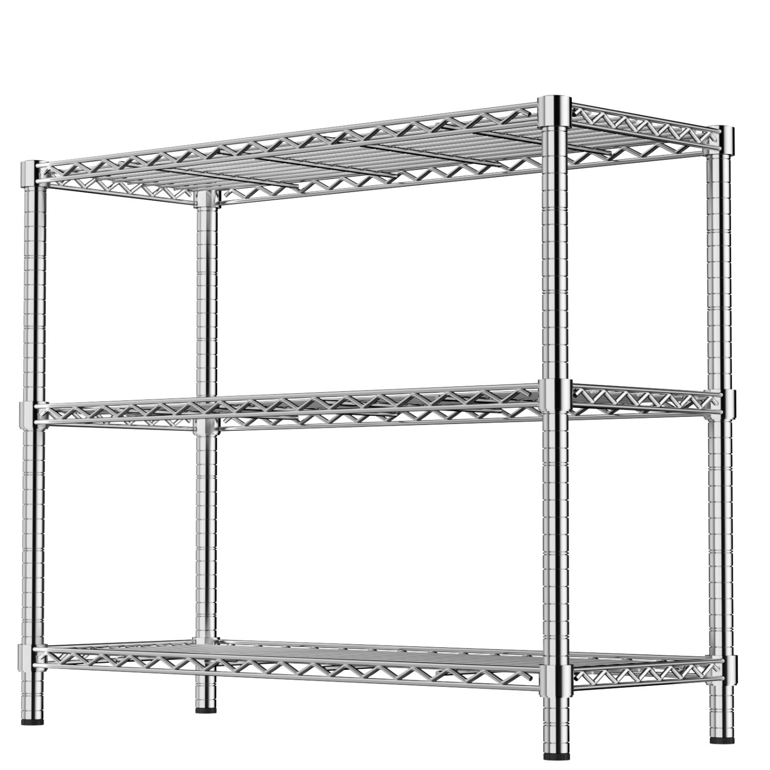 36" 3-Tier Chrome Wire Shelf - 350LBS Per Shelf, Heavy Duty Steel Storage Rack (36"W x 14"D x 36"H), Rust-Resistant for Kitchen/Laundry/Garage