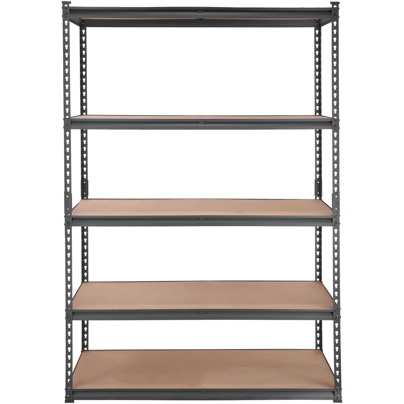 VEVOR Storage Shelving Unit, 5-Tier Adjustable, 2000 lbs Capacity, Heavy Duty Garage Shelves Metal Organizer Utility Rack, Black, 48" L x 24" W x 72" H for Garage Kitchen Pantry Basement Bathroom Laundry