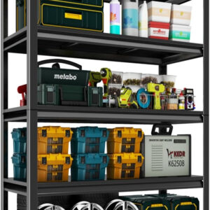 72" H Garage Shelving Unit, Garage Storage Shelves 2500LBS Heavy Duty Shelving, Adjustable 5 Tier Metal Shelving Utility Shelf, Storage Rack for Industrial, Warehouse, Basement (16" D*36" W*72" H)